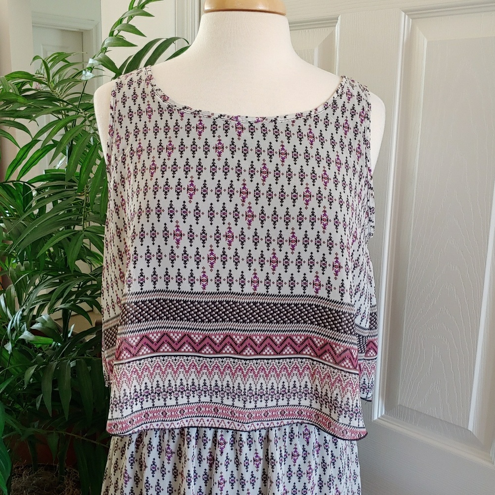 Robert Louis Pattern Print Maxi Dress Medium - Picture 2 of 8